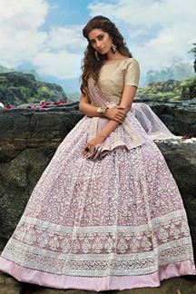 Picture of Stunning Lilac Colored Festive Wear Lehenga Choli