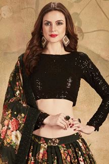 Picture of Sizzling Black Colored Lehenga Choli