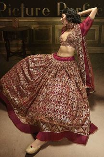 Picture of Trendy  Maroon Colored Lehenga Choli