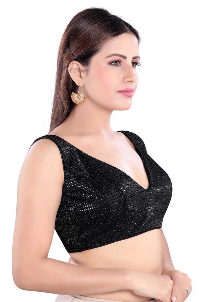 Designer Black Colored Readymade Blouse