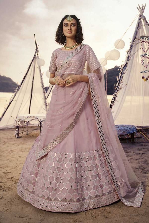 Picture of Exuberant Baby Pink Color Designer Lehenga Choli