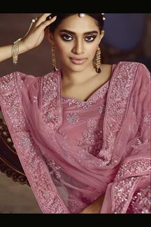 Picture of Stylee Lifestyle Pink Colored Net Lehenga Choli