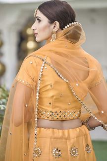 Picture of Yellow Colored Designer Wedding Wear Silk Lehenga Choli