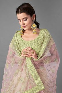 Picture of Simplicity Pista Green Colored Art Silk lehenga Choli