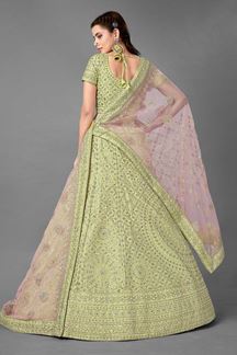 Picture of Simplicity Pista Green Colored Art Silk lehenga Choli
