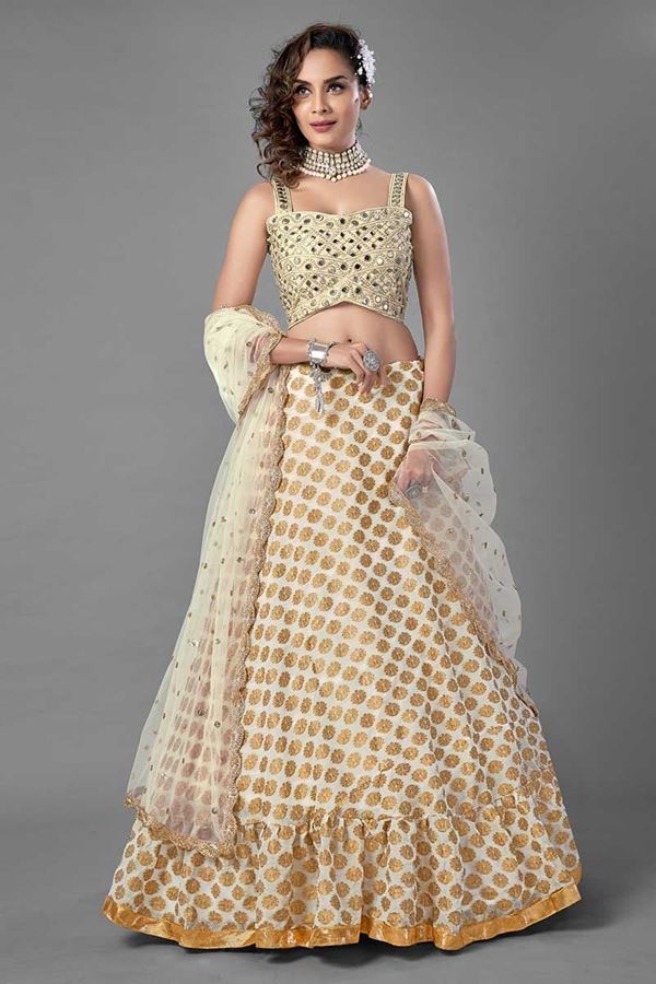 Picture of Amazing White Colored Designer Lehenga Choli