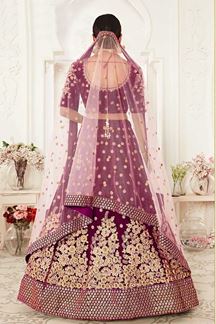 Picture of Latest Designer Purple Colored Bridal Lehenga Choli