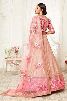 Picture of Latest Designer Pink Colored Bridal Lehenga Choli