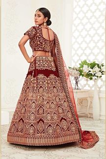 Picture of Latest Designer Red Colored Bridal Lehenga Choli