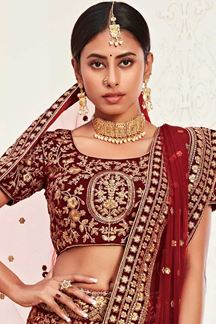 Picture of Latest Designer Red Colored Bridal Lehenga Choli