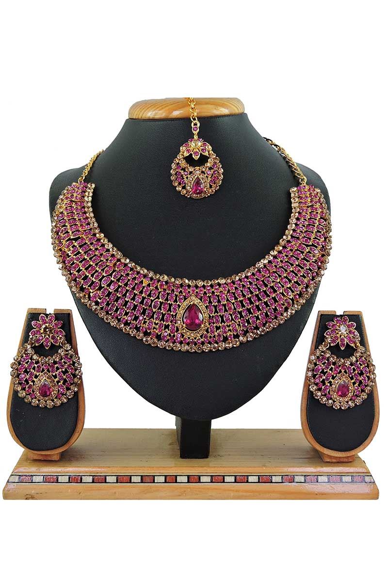 Buy Rose Gold Plated Wedding Jewellery Set Online From Surat Wholesale Shop.-seedfund.vn