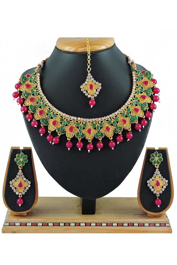 Picture of Beautiful Multi Colored Stone Imitation Necklace Set