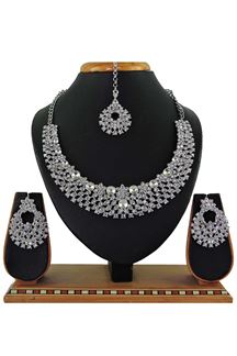 Picture of Artificial White Stone Necklace Set