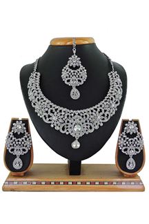 Picture of Artificial White Stone Necklace Set