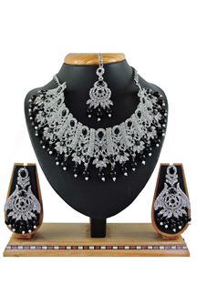 Picture of Fancy Black Colored Stone Imitation Necklace Set 