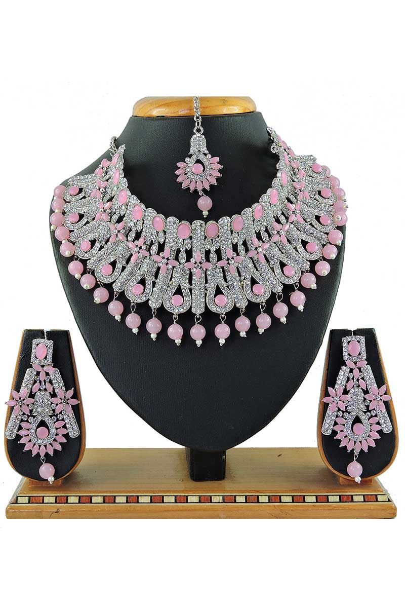 Pearl Wedding Jewellery Set with Long Rose Gold Earrings & Pendant – Poetry  Designs