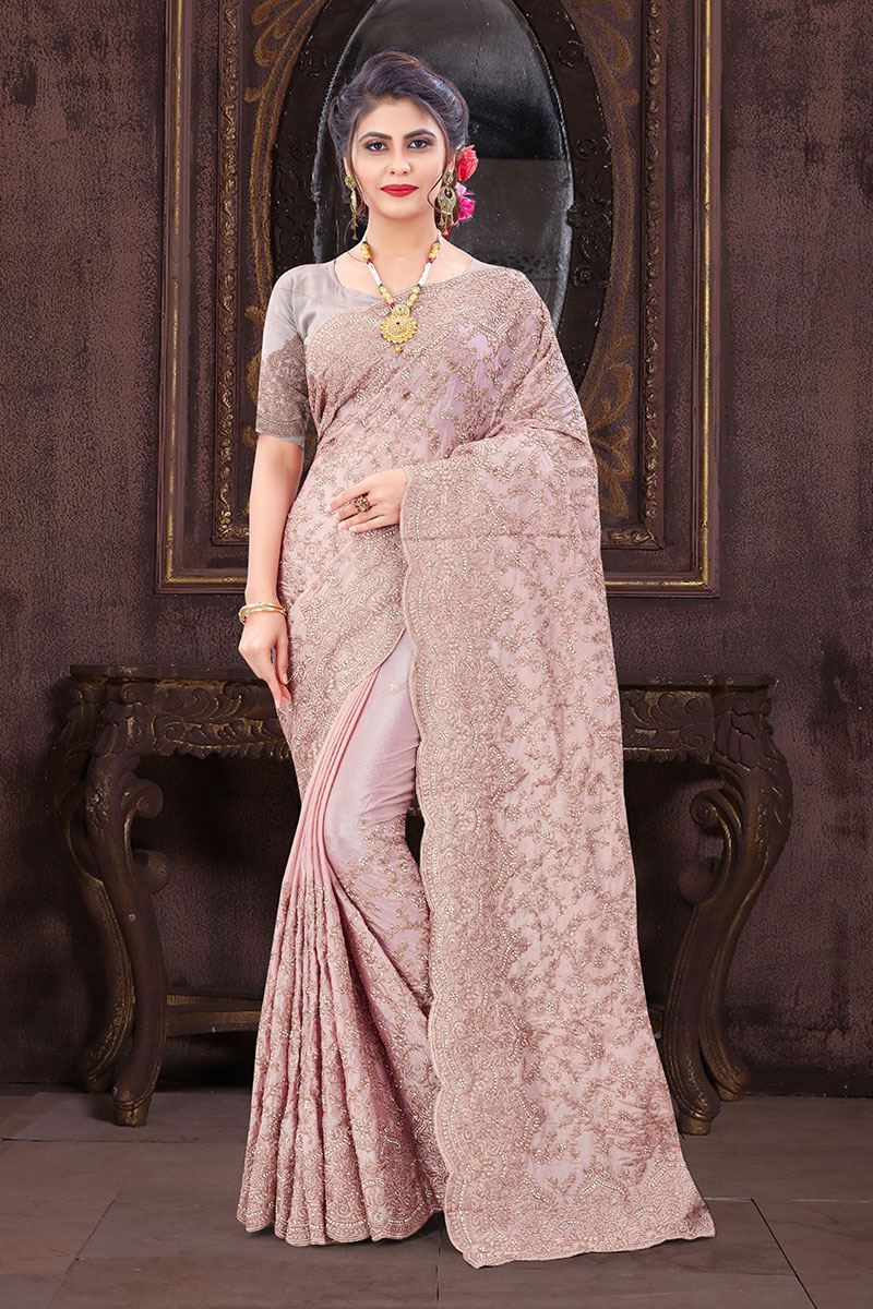Rani Pink Colour Silk Fabric Wedding Saree.-sgquangbinhtourist.com.vn