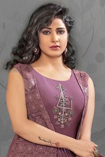 Picture of Compromising Purple Colored Designer Kurti