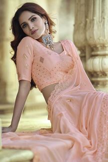Picture of Impressive Pink Colored Designer Georgette Lehenga Choli