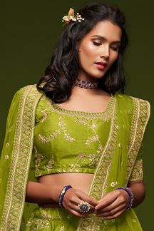 Picture of Designer Green Colored Traditional Lehenga choli