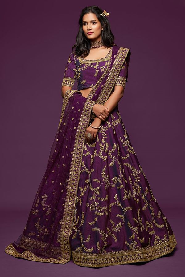Picture of Designer Purple Colored Traditional Lehenga choli
