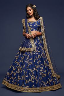 Picture of Designer Blue Colored Traditional Lehenga choli