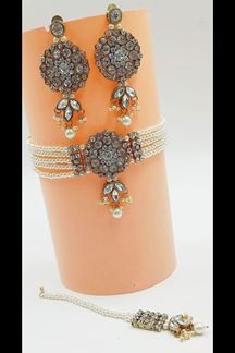 Picture of Choker Necklace Set With Earring For Women & Girls