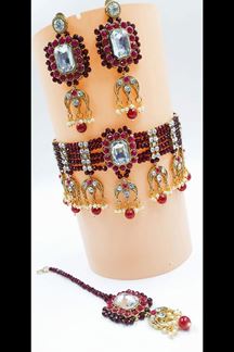 Picture of Traditional Choker Necklace Set With Earring For Women & Girls