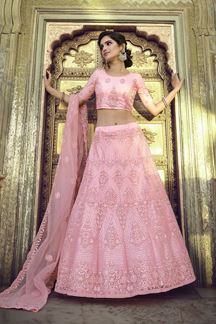 Picture of Pink Colored Designer Embroidered Lehenga Choli