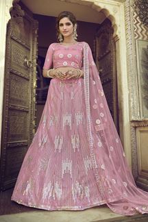 Picture of Trendy Pink Colored Designer Embroidered Lehenga Choli