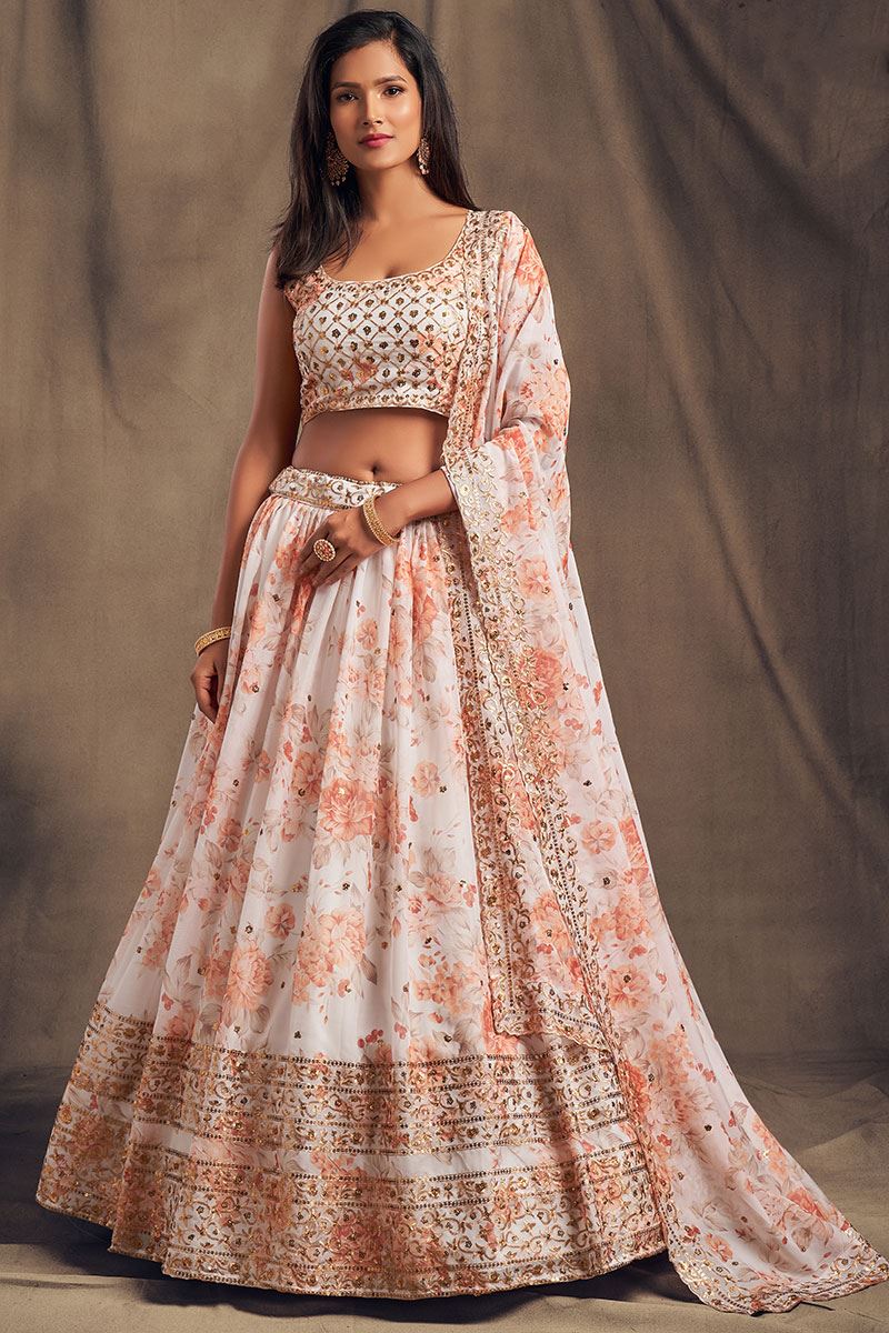 Buy Arresting White Color Designer Lehenga Choli | keerramnx