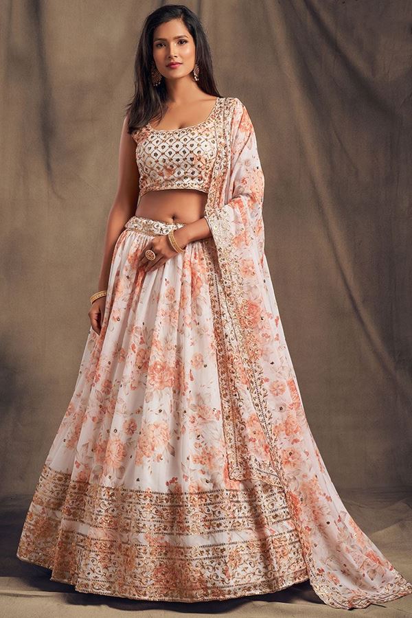 Picture of Alluring White Colored Designer Lehenga Choli