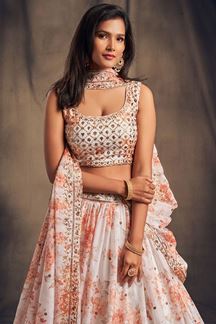 Picture of Alluring White Colored Designer Lehenga Choli