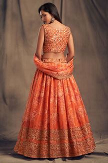 Picture of Elegant Orange Colored Designer Lehenga Choli