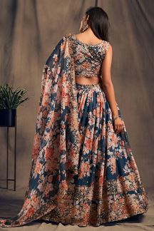 Picture of Exquisite Dove Blue Colored Designer Lehenga Choli