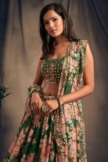 Picture of Ravishing Green Colored Designer Lehenga Choli