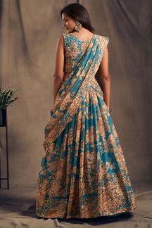 Picture of Aesthetic Teal Blue Designer Lehenga Choli