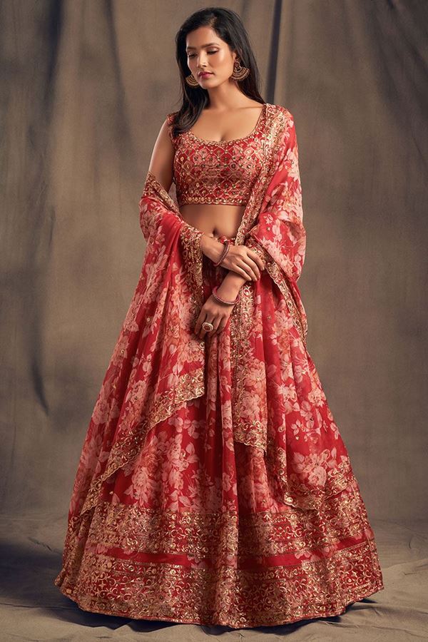 Picture of Appealing Red Designer Lehenga Choli