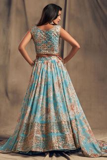 Picture of Irresistible Sky Blue Designer Lehenga Choli