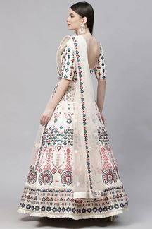 Picture of Gorgeous Pearl White Colored Designer Lehenga Choli
