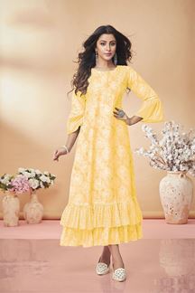 Picture of Appealing Yellow Colored Designer Kurti