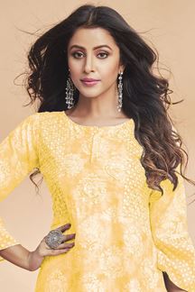 Picture of Appealing Yellow Colored Designer Kurti