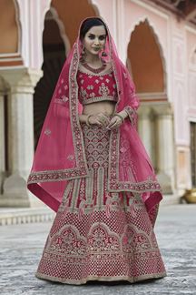 Picture of Aesthetic Pink Colored Designer Lehenga Choli