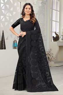 Picture of Charming Black Colored Designer Traditional Saree