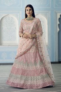 Picture of Appealing Peach Colored Designer Lehenga Choli