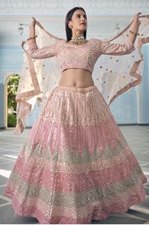 Picture of Appealing Peach Colored Designer Lehenga Choli