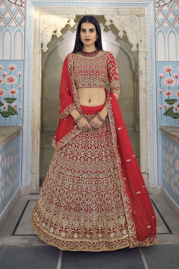 Picture of Alluring Red Colored Designer Lehenga Choli