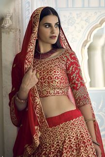 Picture of Alluring Red Colored Designer Lehenga Choli