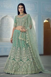 Picture of Charming Turquoise Colored Designer Lehenga Choli