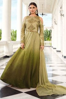 Picture of Charming Pista Green Colored Designer Suit (Unstitched suit)